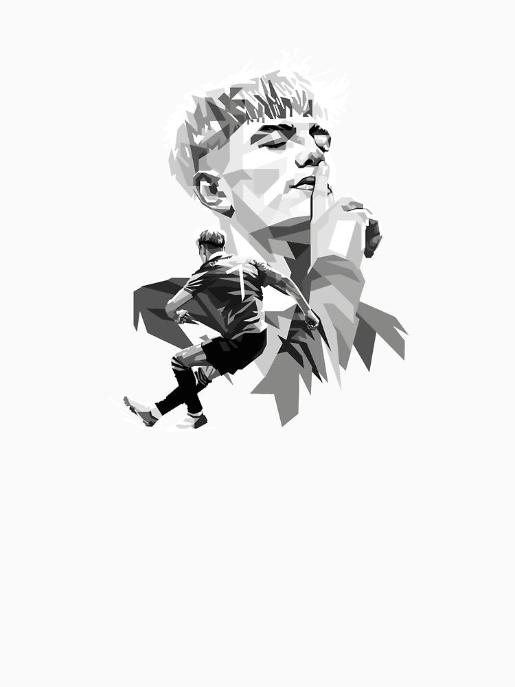 Alejandro Garnacho 7 In Grayscale by Hailieiller