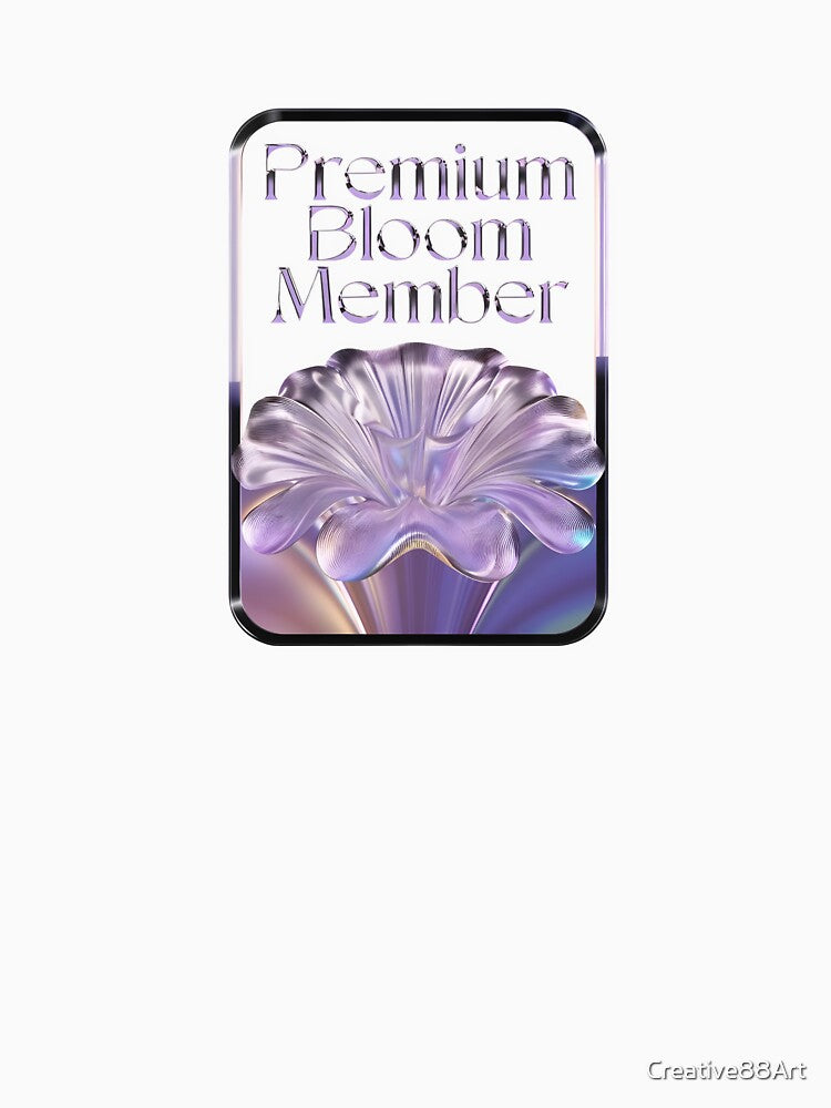 Premium Bloom Member badge with modern purple flower design by Creative88Art