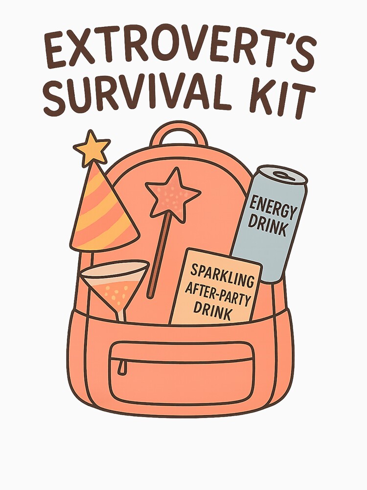 Extrovert Survival Kit – Vibrant Bag Design by WittyUnknown