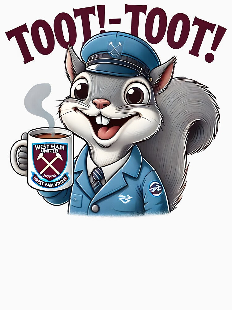 Cute Football Loving Squirrel "Toot -Toot" Coffee Mug Cartoon. by The-T-In-Retro
