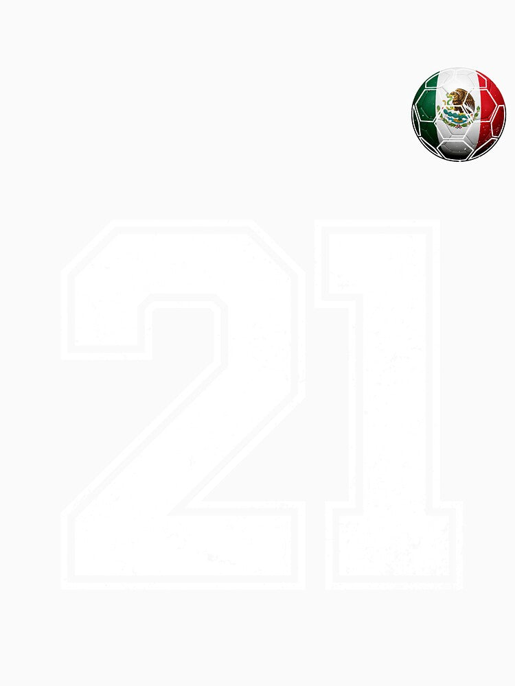 Number 21 Mexico Flag Football Fan by BernoNickel