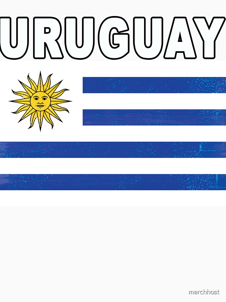 Uruguay National Flag Distressed Classic Design by merchhost