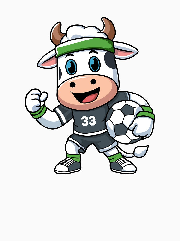 Cute Soccer Cow T-Shirt Design Sticker by CreativeTomb
