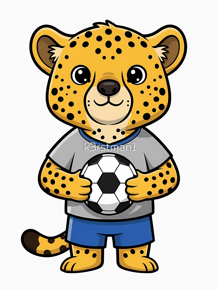 Cute Cheetah Soccer Player Cartoon by k3rstman1