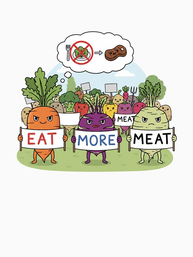 Funny Vegetable Protest Illustration by Fun-and-joy