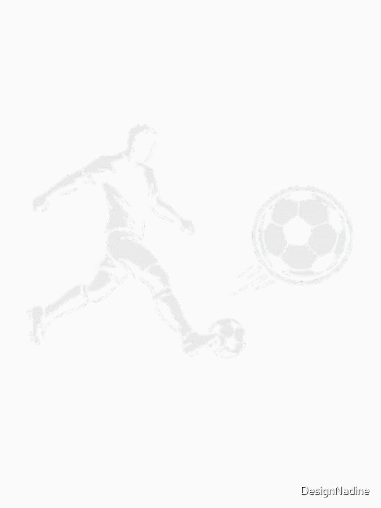 Soccer Player Silhouette Kicking Ball – Minimalist Football Design on Black Background by DesignNadine