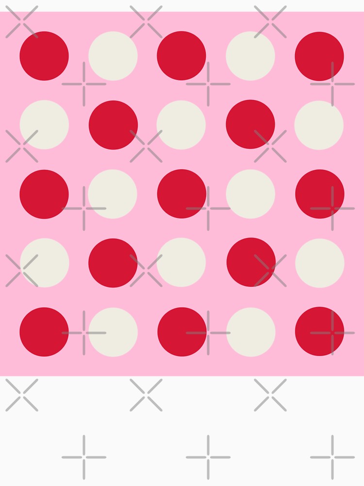 RED, CREAM and COTTON CANDY PINK Symmetrical POLKA DOTS by RachelMacht