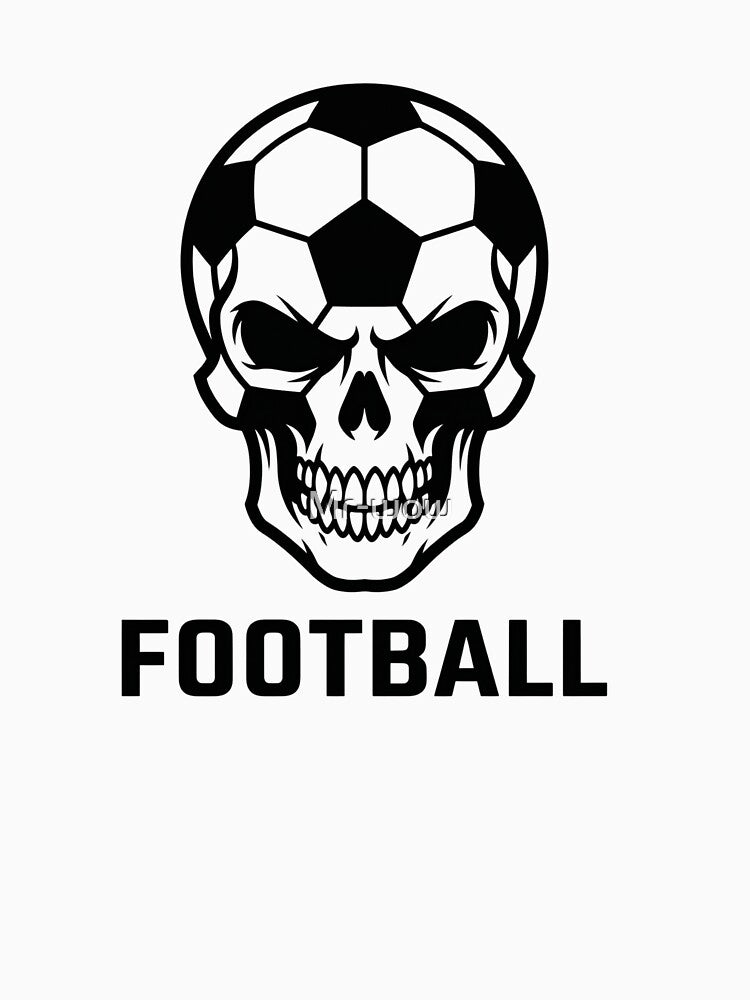 Edgy Football Fan Skull Gothic Logo Shirt by Mr-wow