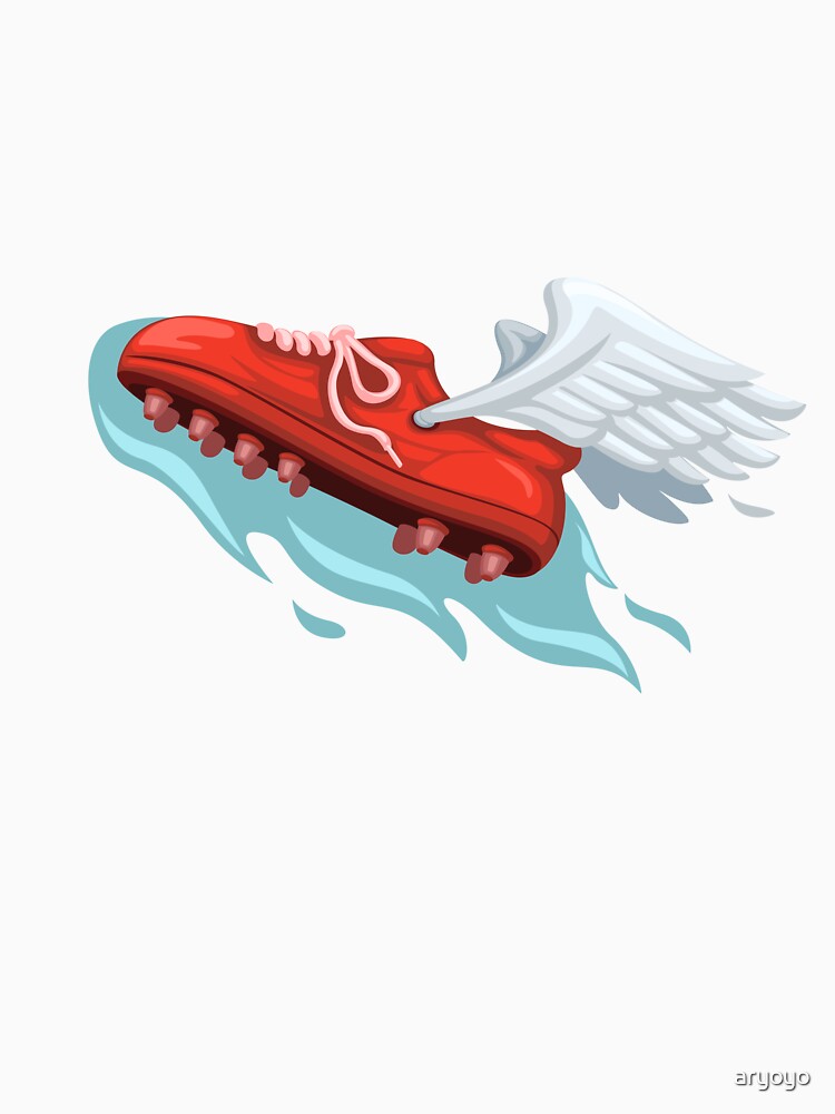Flying Soccer Shoes Sport Mascot Logo Symbol cartoon illustration by aryoyo