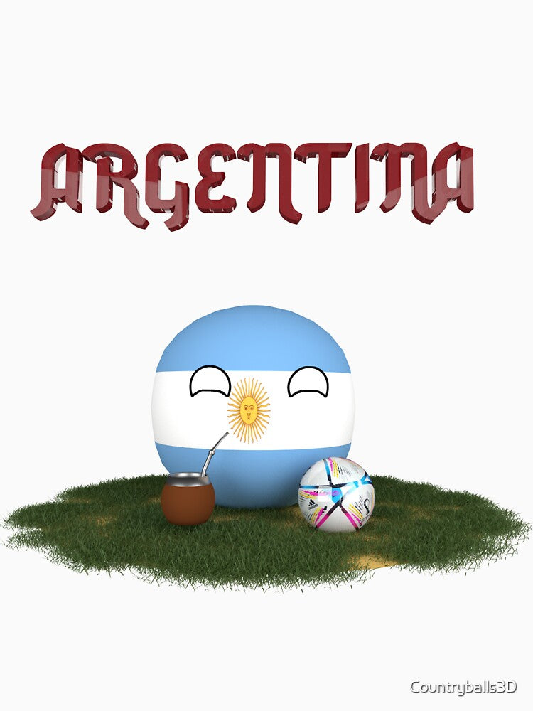 Argentina Flag World Cup Qatar 2022 by Countryballs3D