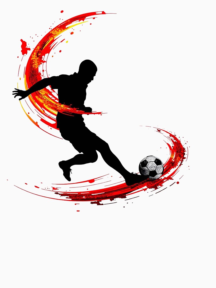 Dynamic Soccer Strike Abstract Silhouette Action Art by PMTaurus