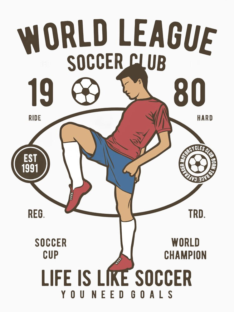 World League Soccer Club – Retro Vintage Sports Poster by ROHIT GUPTA
