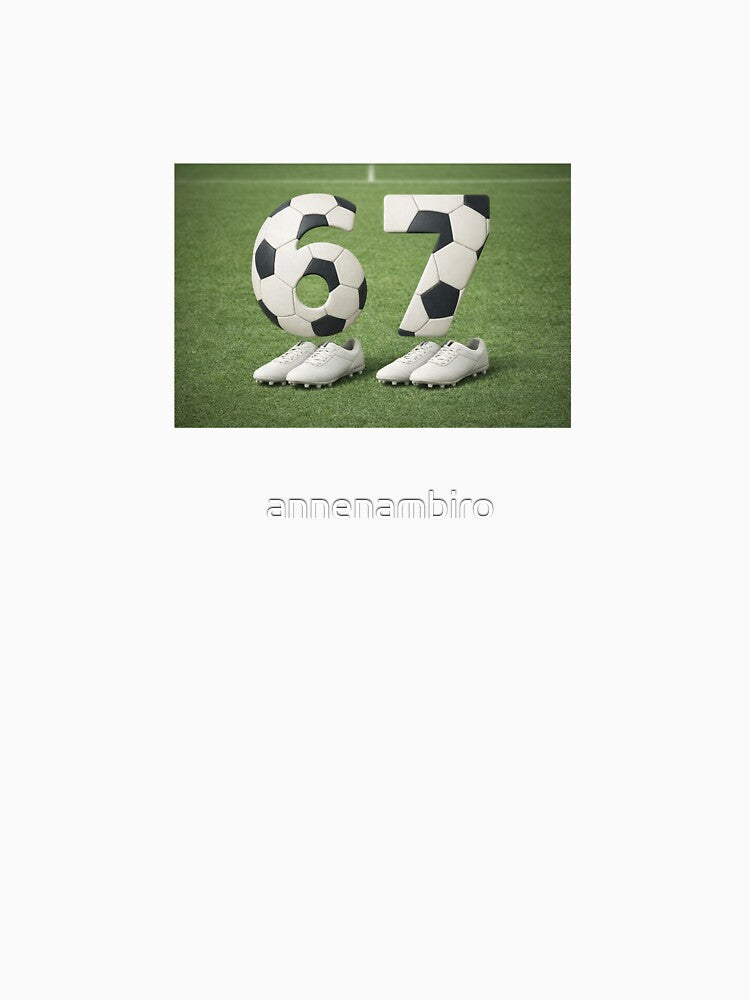 Number 67 Made from a Football | Sports Art by annenambiro