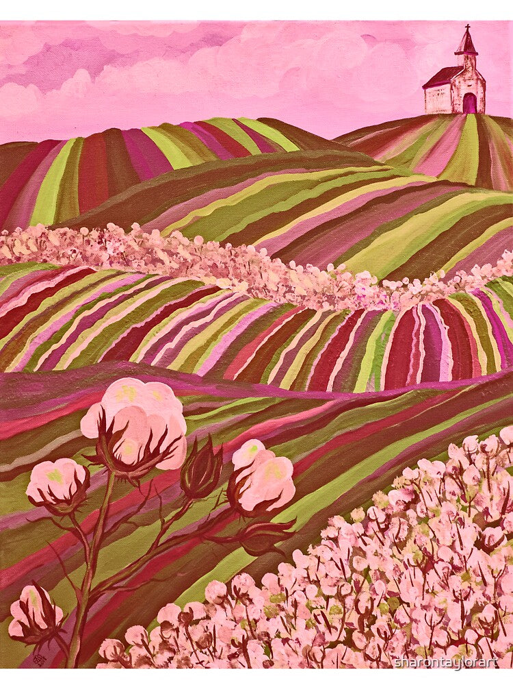 Southern Glory (Tennessee Cotton Field) Pink by sharontaylorart