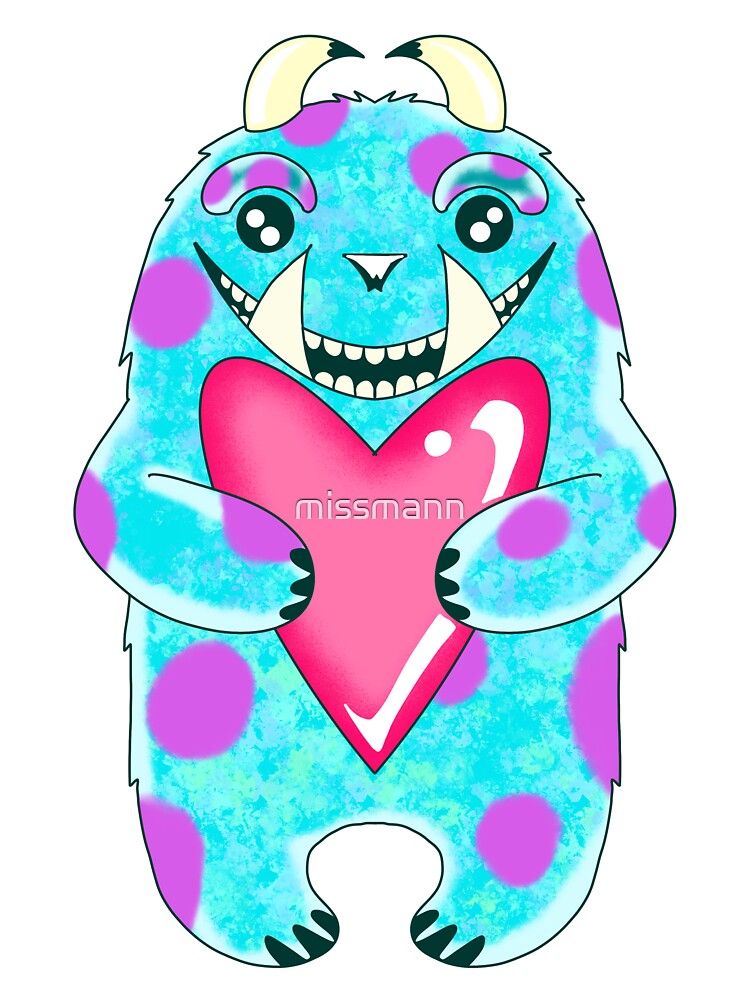 Purple Spot Monster With Heart by missmann