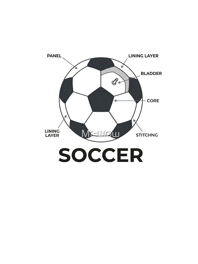 Soccer Ball Anatomy Premium Technical Blueprint Sticker by Mr-wow