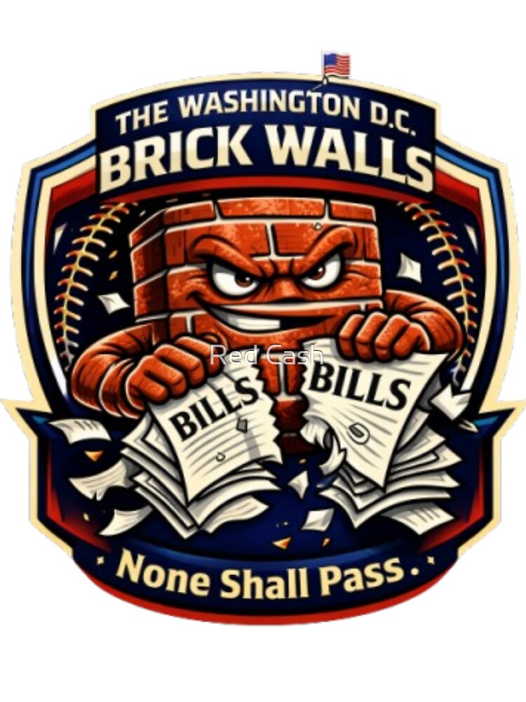 Washington D.C. Brick Walls Baseball Shirt, None Shall Pass, Outlaw League Logo Tee by Red Cash