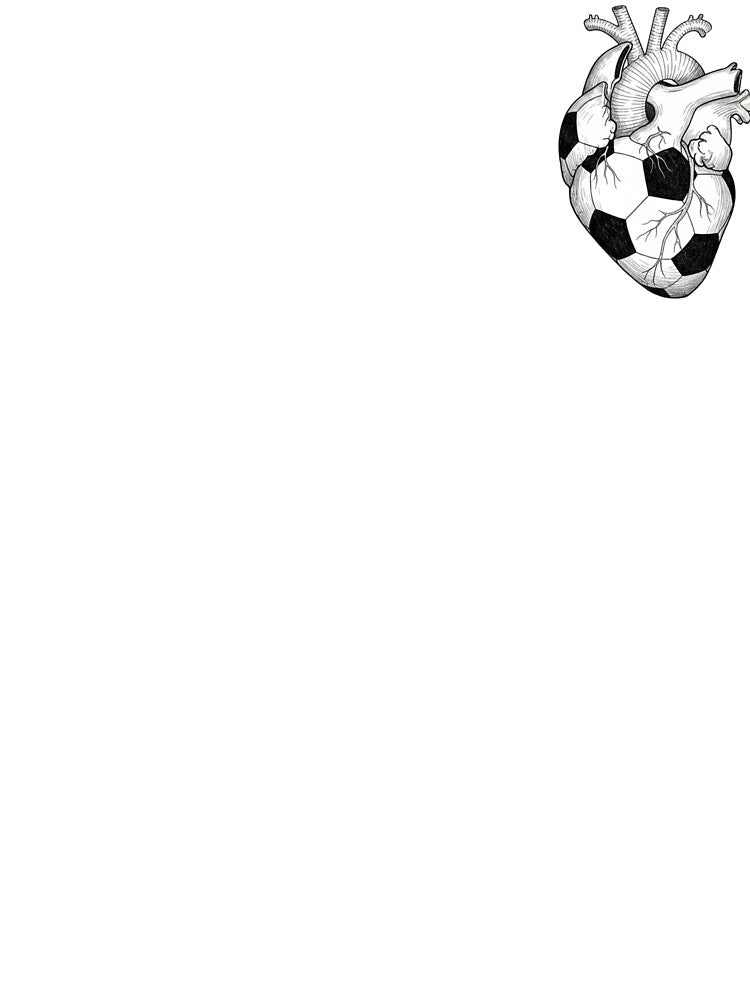 Soccer Heartbeat - Minimalist Football Passion Fine Line Art by HappySproutArt