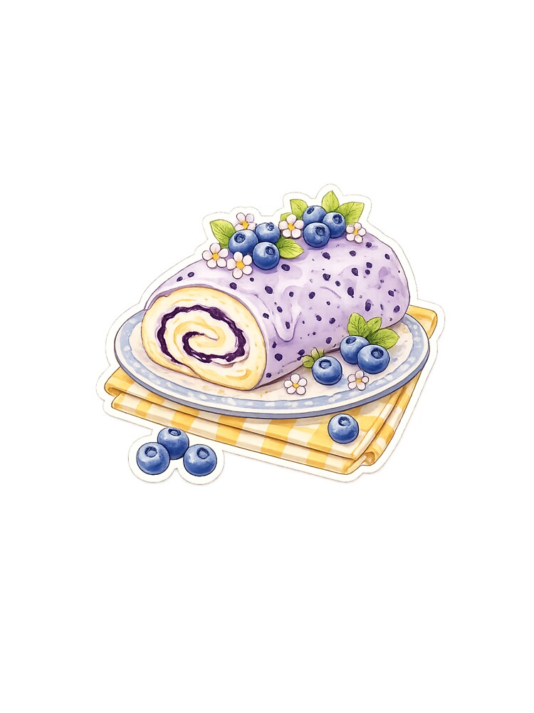 magical and delicious blueberry roll cake by LiriosLand