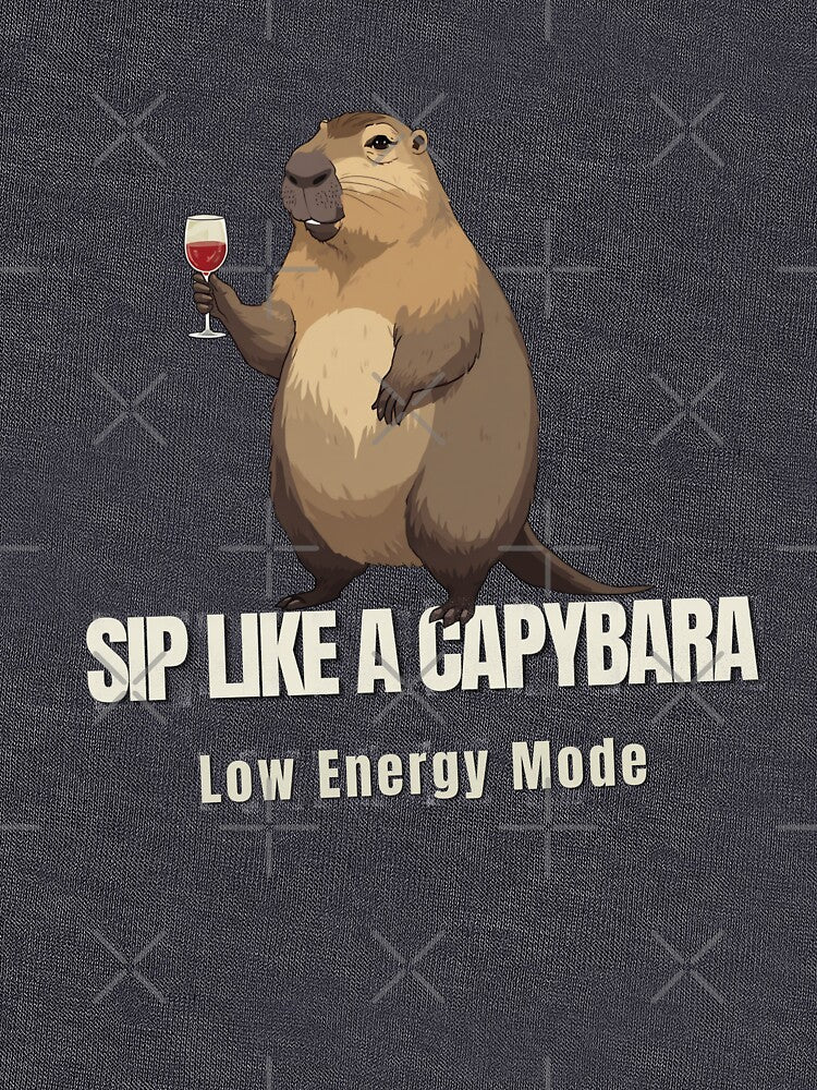 Capybara Wine Lover Shirt – Sip Like a Capybara Low Energy Mode Funny Relaxed Animal Drinking Meme Tee by HOUSE OF TIST