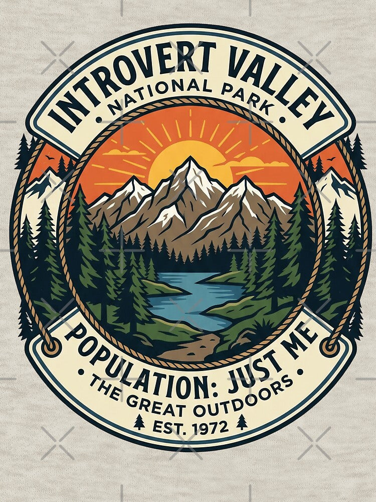 Introvert Valley National Park Badge Introvert Humor by Monocromo Shop