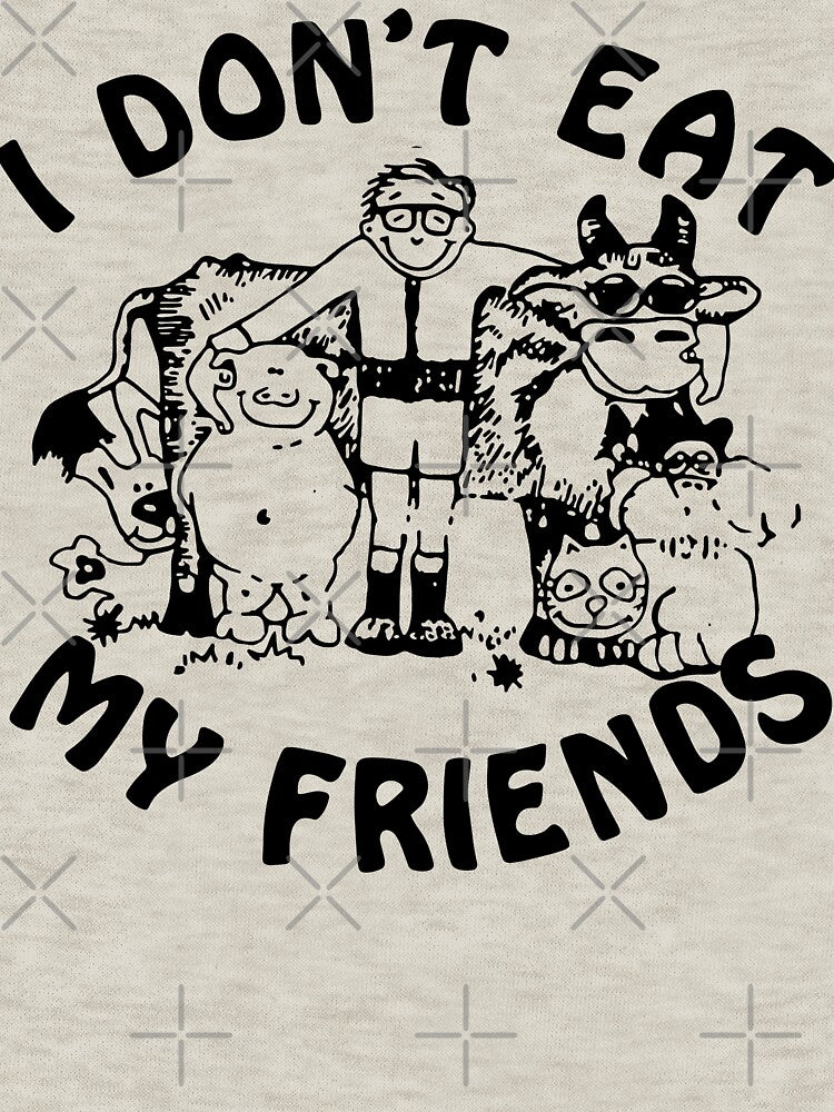 I Dont Eat my Friends Vintage Animal Rights Meat is Murder by Pinkandfurryous