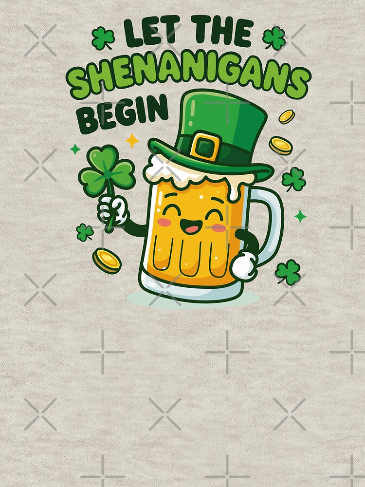 Let the Shenanigans Begin – Funny St Patrick’s Beer Mug by Xatutik.art