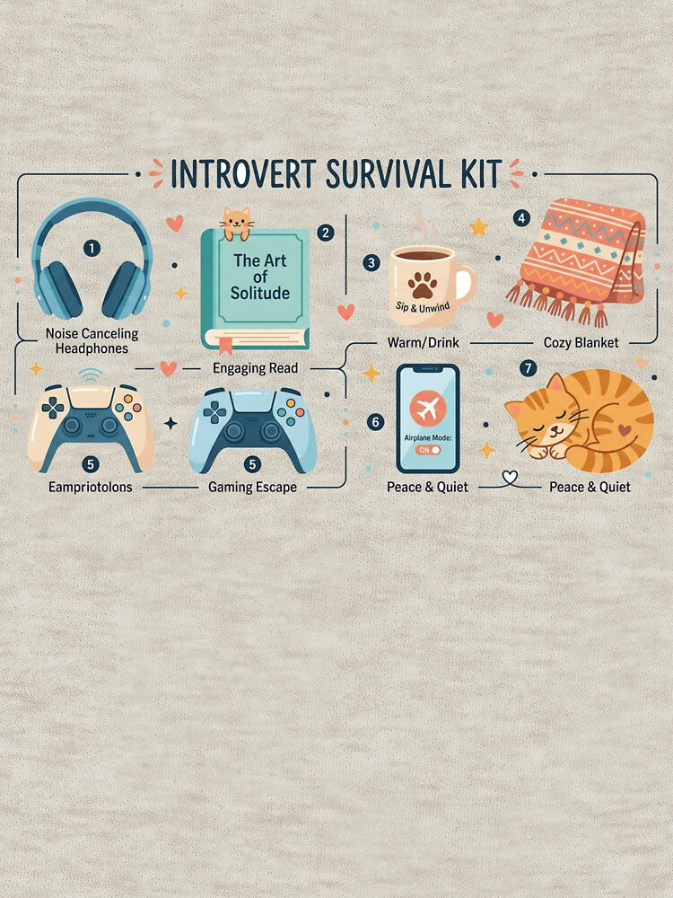 Introvert Survival Kit Funny Antisocial Essentials by Quiet Mode Studio
