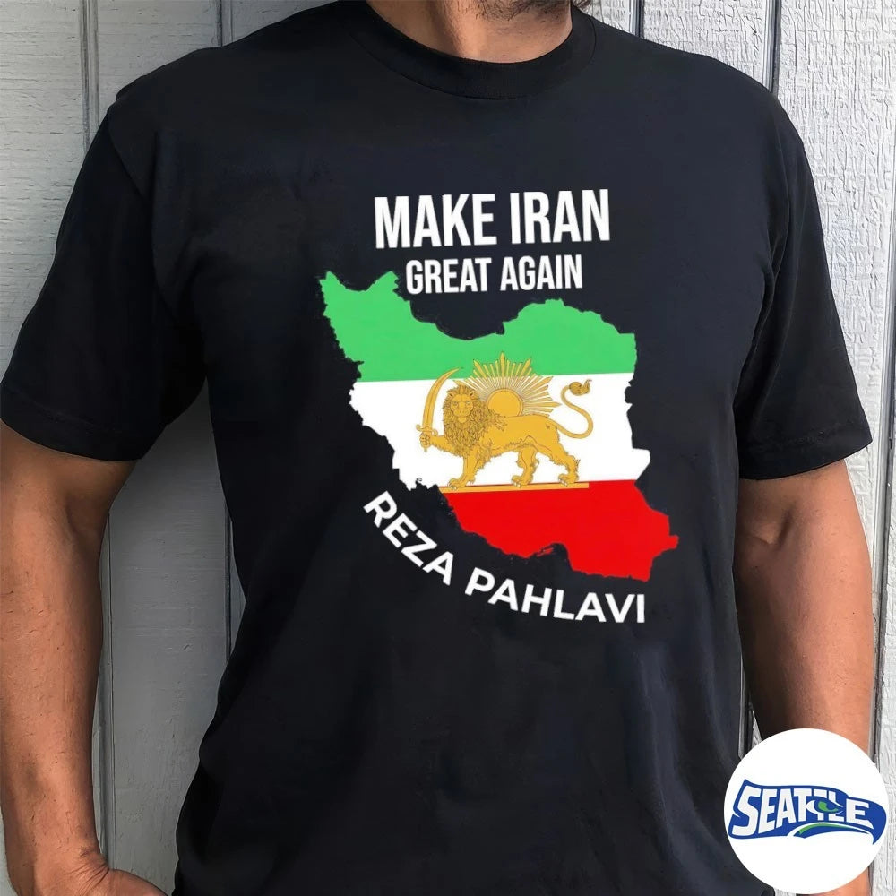Reza Pahlavi Make Iran Great Again Lion and Sun Persian Flag shirt