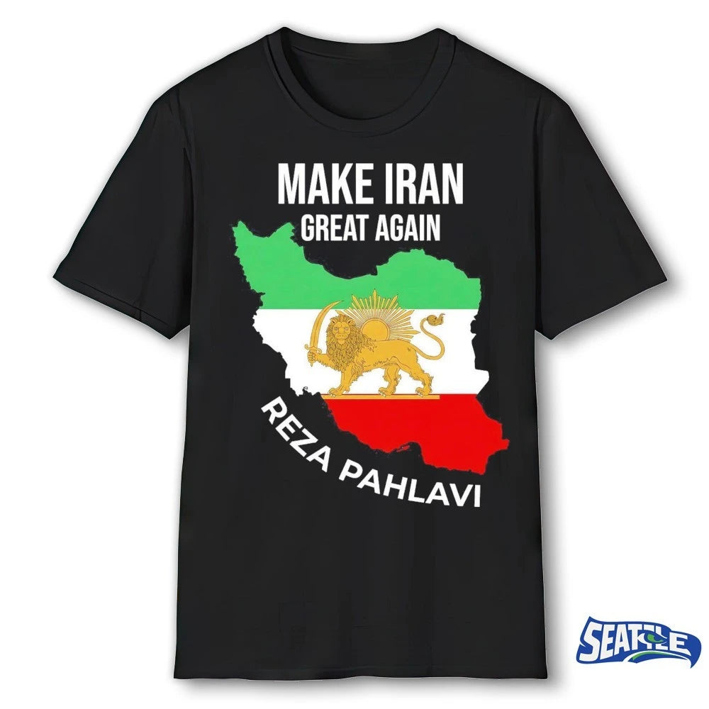 Reza Pahlavi Make Iran Great Again Lion and Sun Persian Flag shirt