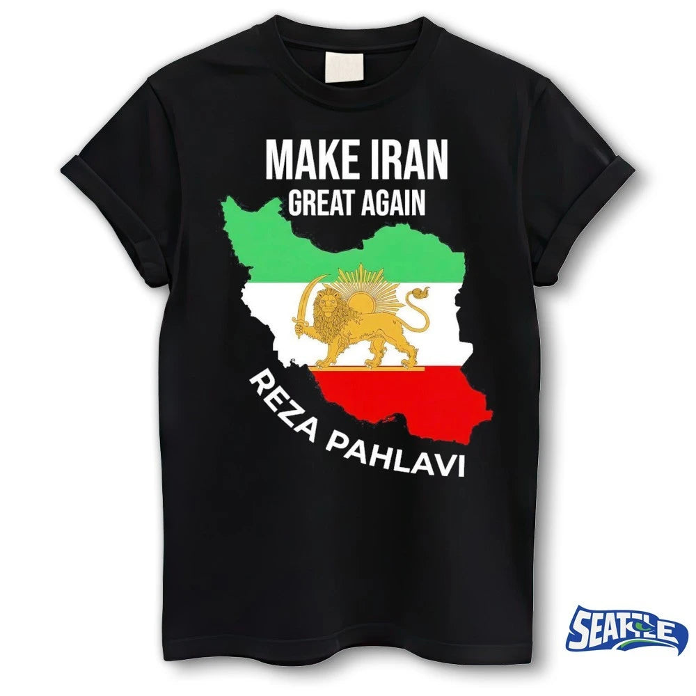 Reza Pahlavi Make Iran Great Again Lion and Sun Persian Flag shirt