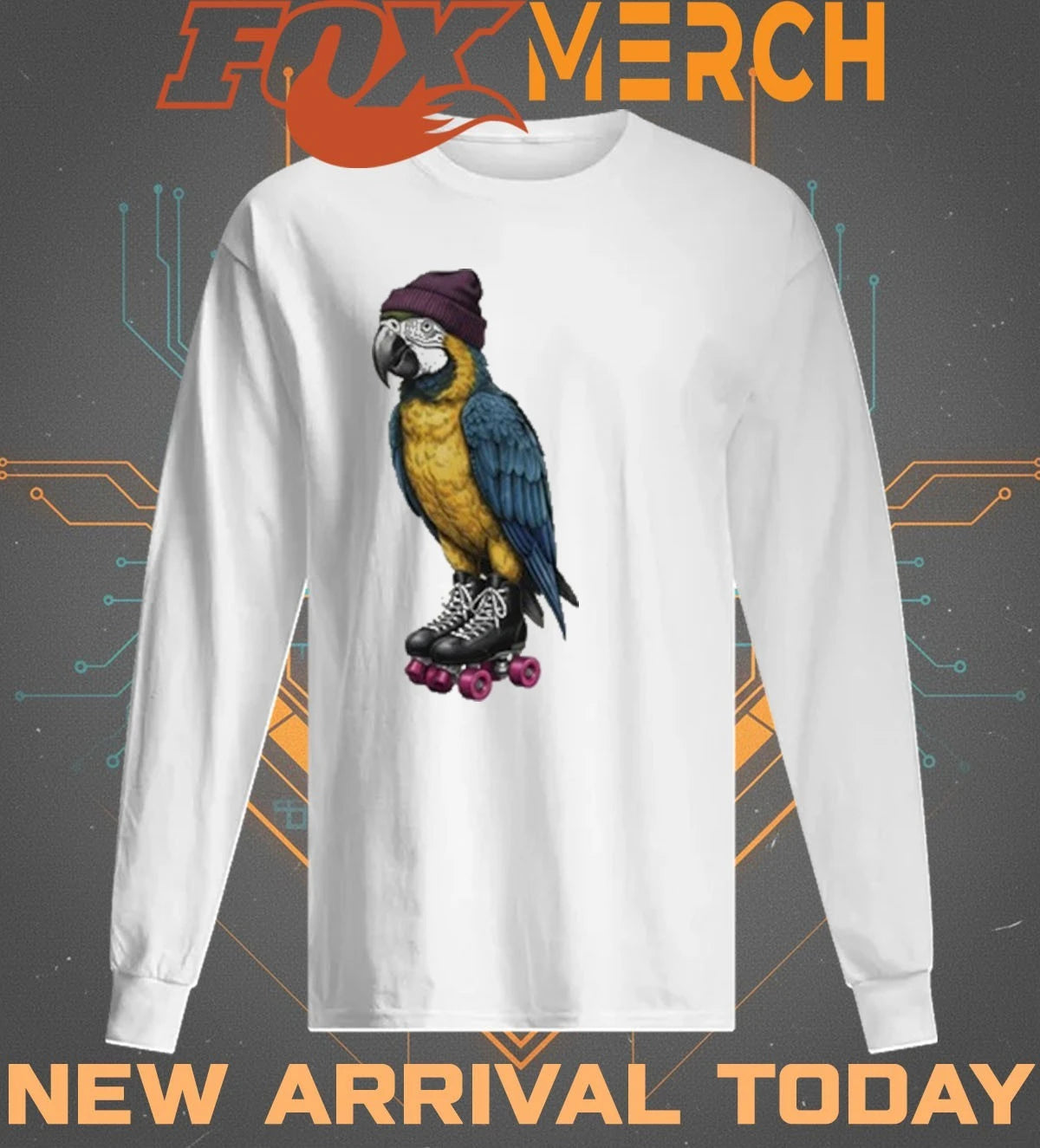 Roller skating parrot t-shirt