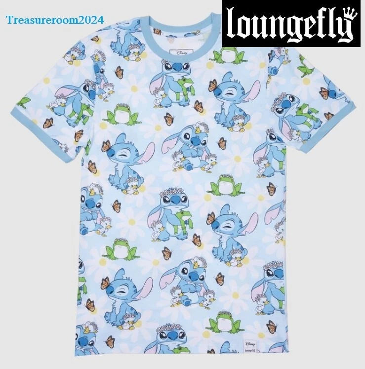 LOUNGEFLY Disney Stitch Springtime Daisy (SEE SIZE CHART) Unisex XL T-Shirt NEW!