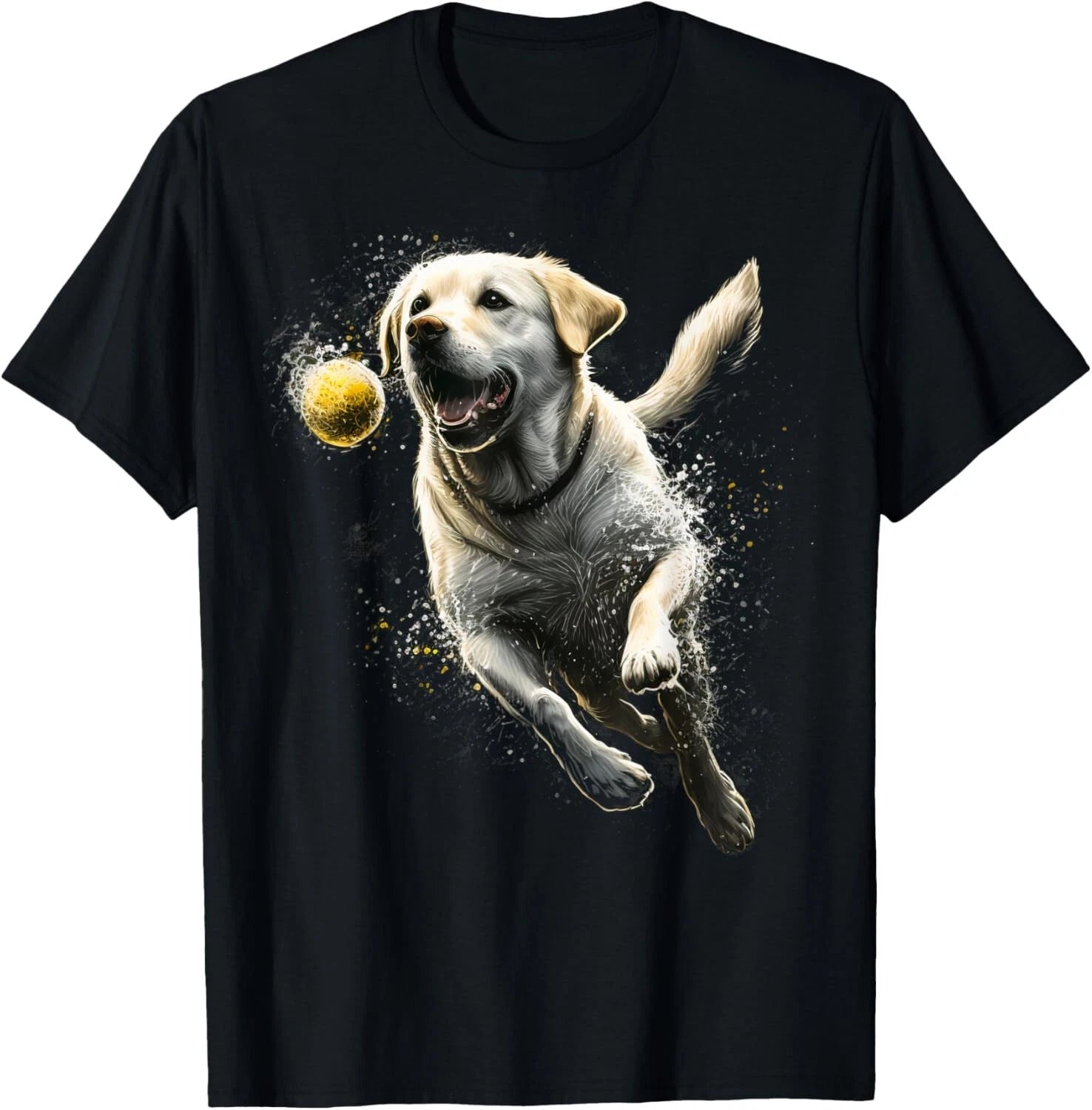 Yellow Labrador Retriever chasing a ball Retriever Dog Gift Unisex T-Shirt