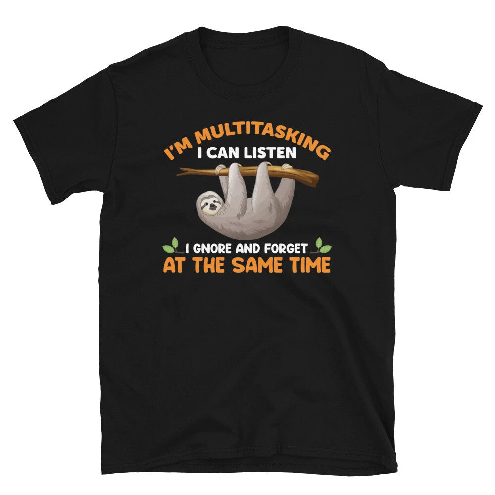 Multitasking Funny Novelty Sloth Classic Everyday Sarcastic Gift T-Shirt
