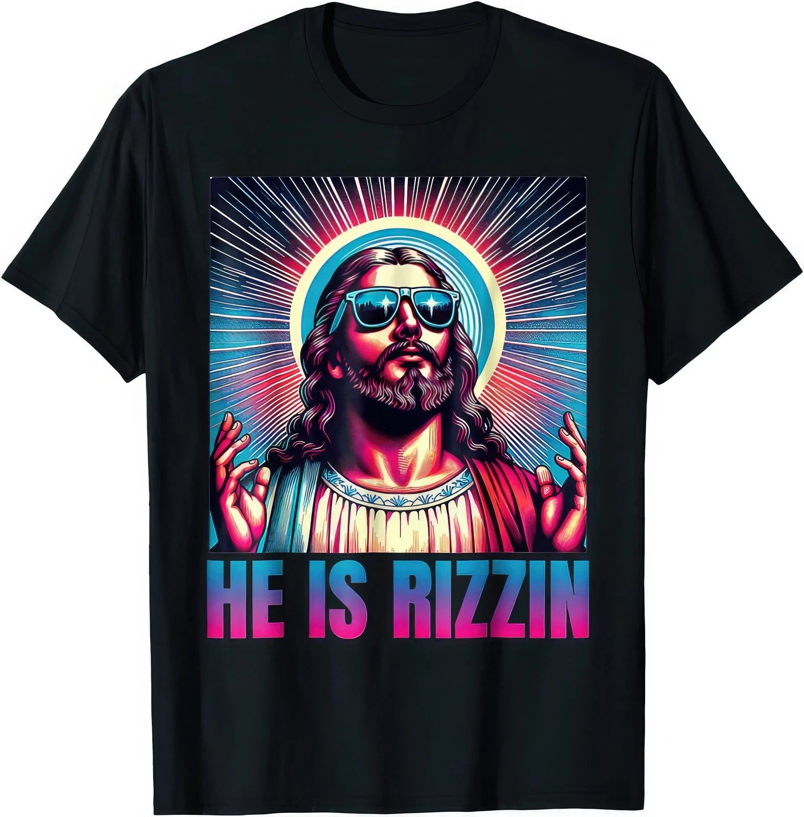 He Is Rizzin Jesus Easter Funny Christian Meme Graphic T Shirt