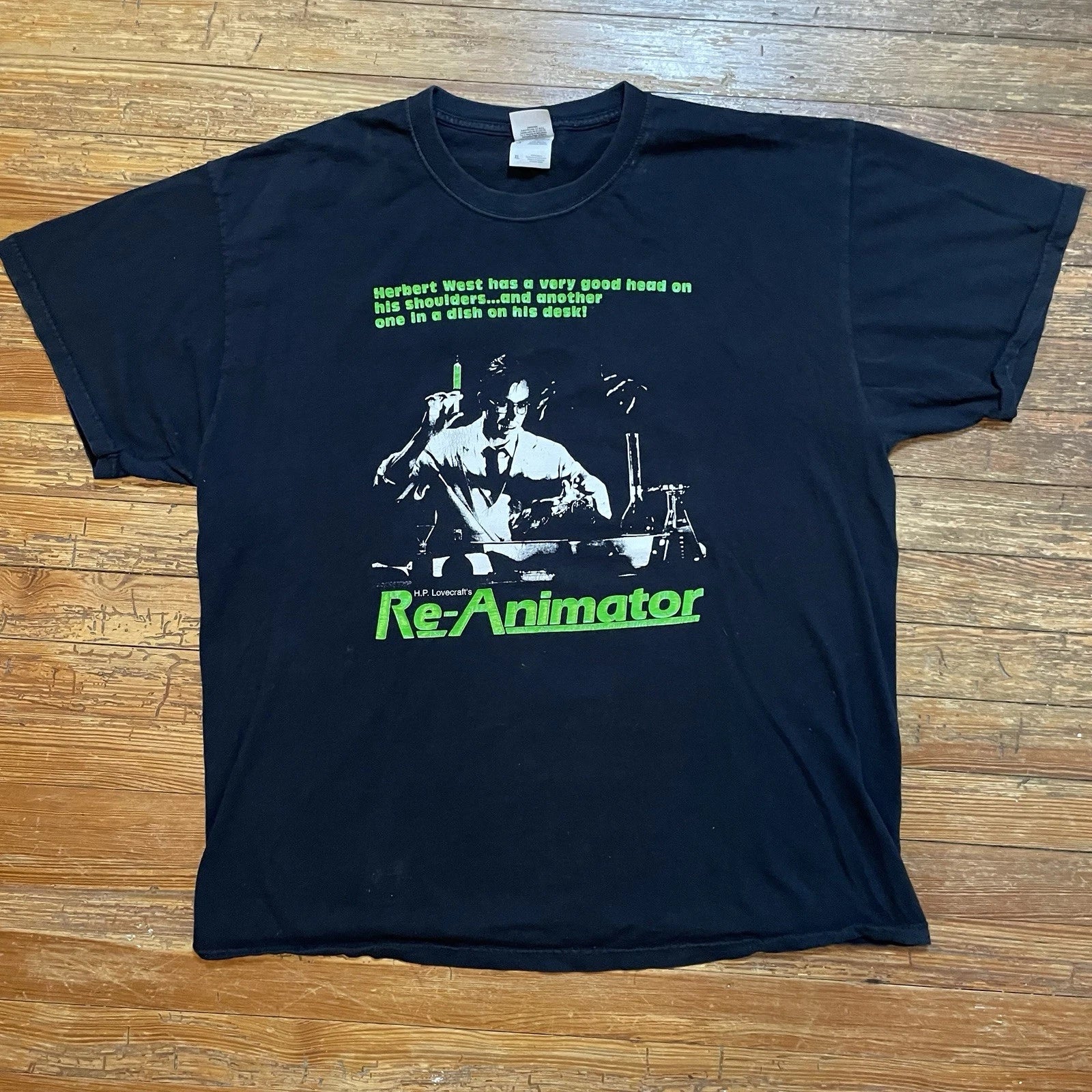 Vintage Re-Animator Shirt Size XL Horror Movie Promo Lovecraft Y2K Zombie 90s