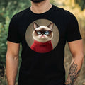 Mens Funny Grumpy Cat Print Cotton T-Shirt Size XS to 5XL