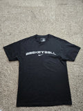 Vintage Nike Basketball T Shirt Large Mens Black Short Sleeve Center Swoosh Y2K