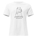 Pocket Bully Mama Minimal Line Art Women's Relaxed T-Shirt