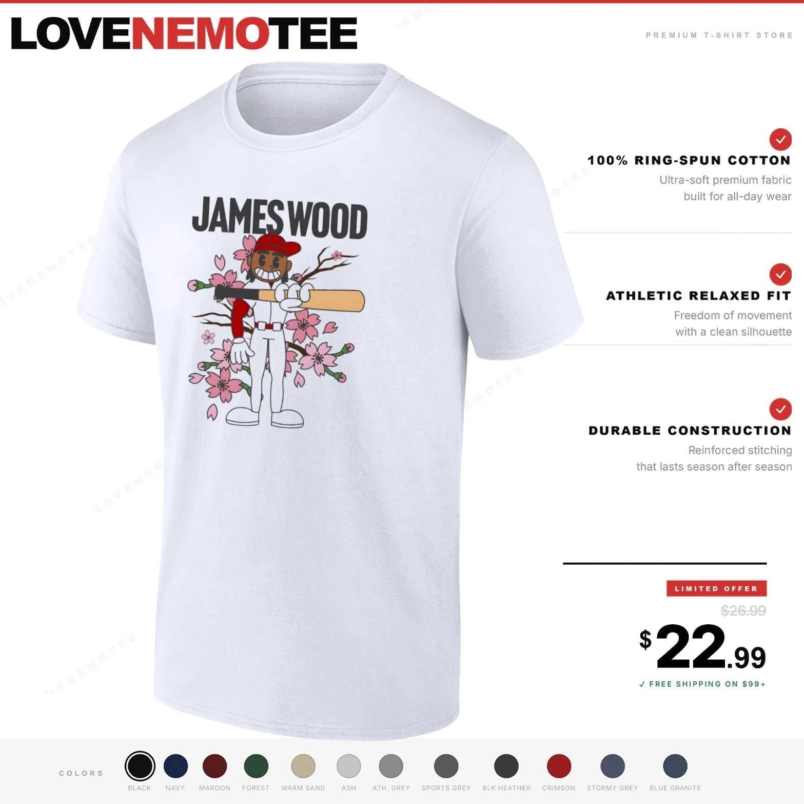 James Wood Philadelphia Phillies Summer Cartoon shirt