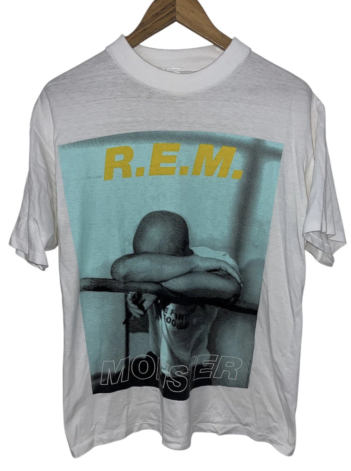 Vintage 90s 1995 REM Monster World Tour T-Shirt, M-L, Single Stitch / Euro Tag