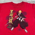 Vintage Y2K Bleach Ichigo Kurosaki Graphic Tee Red Shirt Ripple Junction Anime L