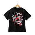 Unisex Trendy Red Splash Skull Graphic Tee|Urban Grunge&Punk Style Casual Shirt