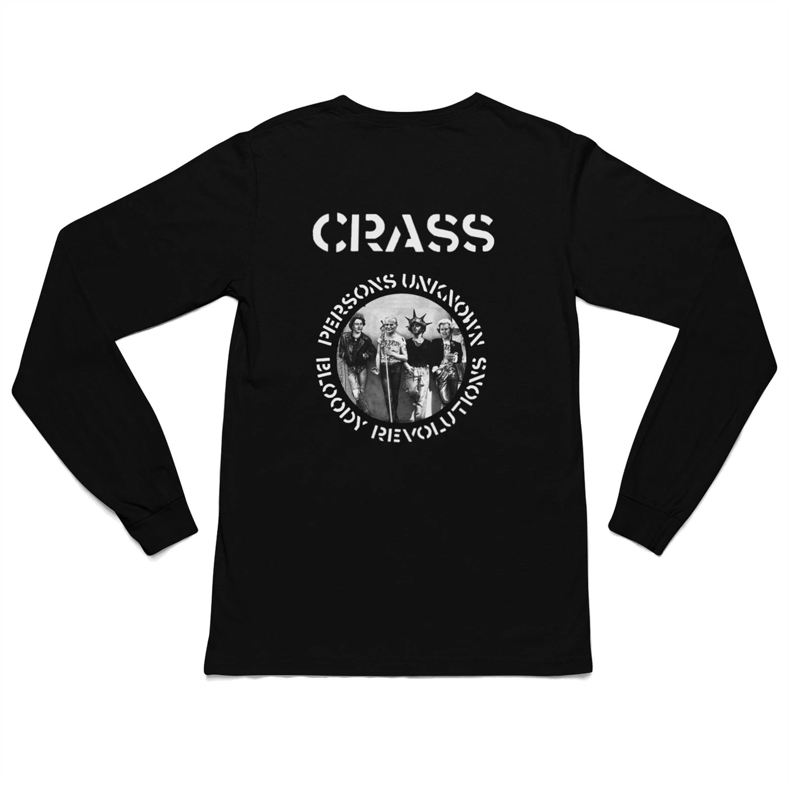 Crass Bloody Revolutions Long Sleeve T-Shirt -  Hardcore Punk Anarchist