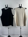 NOVAMEN XXL Black & Cream Minimalist Tank Top Set – Modern Sleeveless Shirt