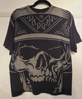 Men’s Vintage Y2K AOP Skull Abel Jnco Affliction Style Motorcycle Lightning
