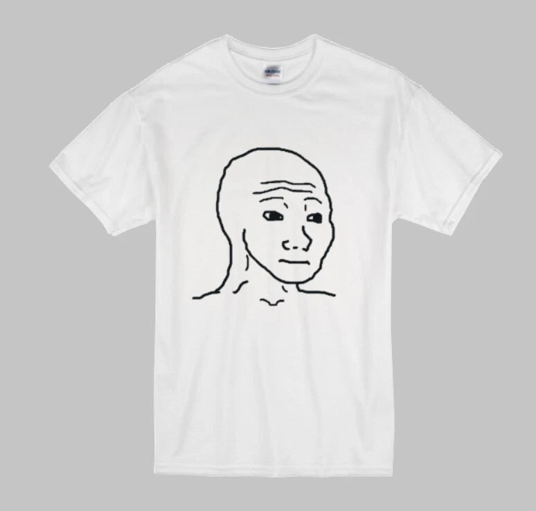 Basic Wojak Large White Tshirt Meme Design