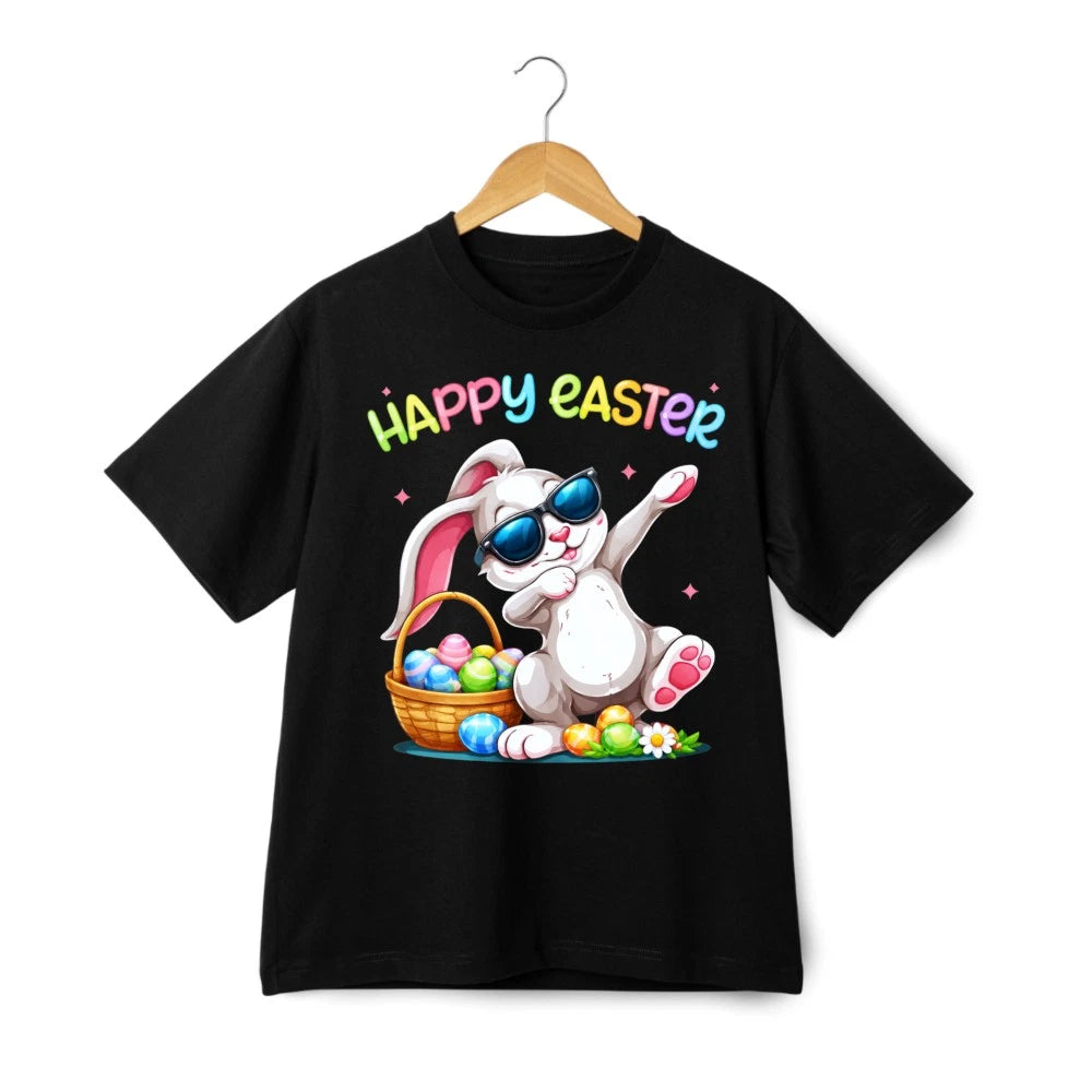 Cool Sunglasses Bunny Easter Tee Fun Casual Cotton T-Shirt for Men Women