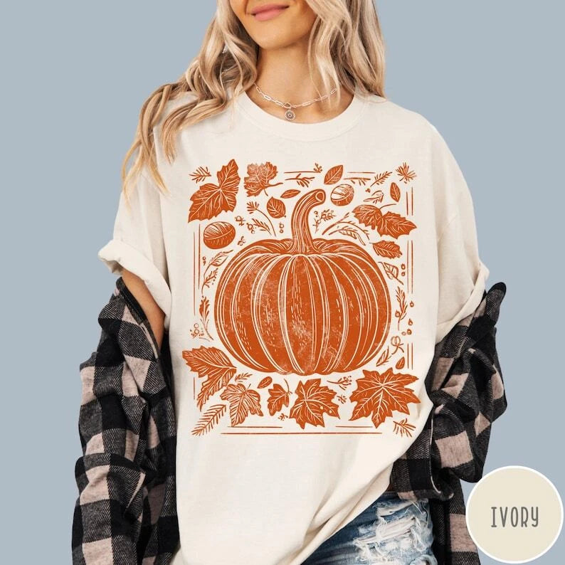 Retro Pumpkin Shirt, Vintage Fall Season Tshirt, Fall Oversized Shirt, Autumn Gr
